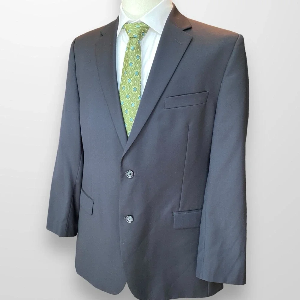 Donald Trump Signature Collection Suit Jacket Mens 42L Blue‎ Wool Blazer